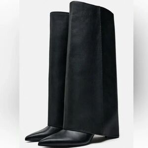Zara Black Gaiter Boots